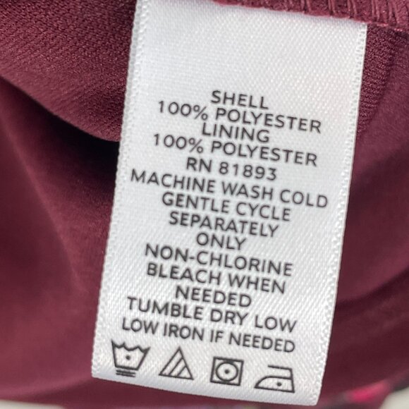 Isaac Mizrahi Live! Womens Plus 1X Floral Blouse Purple Red 3/4 Sleeve Shirt Top - Picture 5 of 10